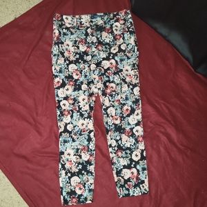 Charter Club Stretchy Floral Jeans Bristol Skinny Ankle size 12 Regular Length